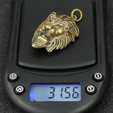 Brass Punk Rock Lion Head Keychain Pendant Vintage Copper Animal Key Ring
