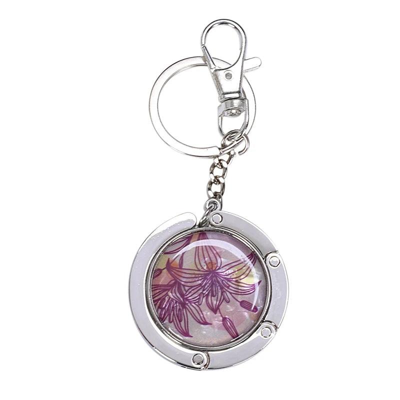 Zinc Alloy Hook Purple Handbag Hook Bag Hook Lily Design