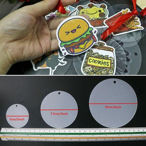20 Acrylic Clear Blanks Tag Discs for DIY Keychain Decoration with Ribbon