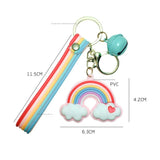 Rainbow Cloud Bell Keychain for Women