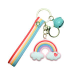 Rainbow Cloud Bell Keychain for Women