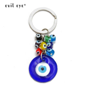 Colorful Evil Eye Beads Keychain Glass Pendant Car Key Chain Jewelry