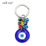 Colorful Evil Eye Beads Keychain Glass Pendant Car Key Chain Jewelry