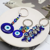 Colorful Evil Eye Beads Keychain Glass Pendant Car Key Chain Jewelry