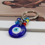 Colorful Evil Eye Beads Keychain Glass Pendant Car Key Chain Jewelry