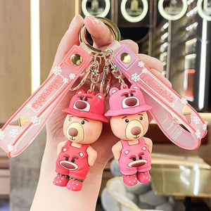 Strawberry Bear Keychain Rabbit Pendant Bag Couple Car Key Accessories