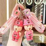 Strawberry Bear Keychain Rabbit Pendant Bag Couple Car Key Accessories