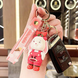 Strawberry Bear Keychain Rabbit Pendant Bag Couple Car Key Accessories