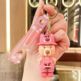 Strawberry Bear Keychain Rabbit Pendant Bag Couple Car Key Accessories