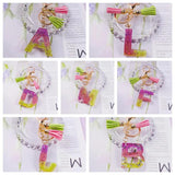 Sequin Letter Keychain With Tassel Gradient Butterfly Pendant