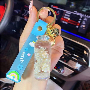 Liquid Oil Fortune Tree Keychain Rafting Bottle Lanyard Pendant