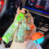 Liquid Oil Fortune Tree Keychain Rafting Bottle Lanyard Pendant