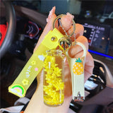 Liquid Oil Fortune Tree Keychain Rafting Bottle Lanyard Pendant