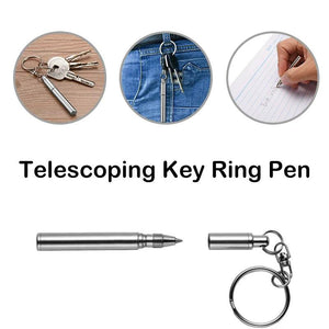 Mini Stylus Keychain Telescopic Ballpoint Pen Metal Key Ring Tools
