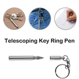 Mini Stylus Keychain Telescopic Ballpoint Pen Metal Key Ring Tools