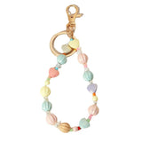 Heart Charms Keychain Pink Yellow Resin Pendant