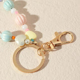 Heart Charms Keychain Pink Yellow Resin Pendant