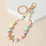 Heart Charms Keychain Pink Yellow Resin Pendant