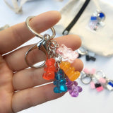 Heart Charms Keychain Pink Yellow Resin Pendant