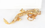 Chinese Dragon Crystal Charm Pendant Key Ring Chain Gift