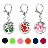 Cat Rose Hearts Chain Oil Perfume Diffuser Locket Key Ring