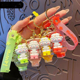 Funny Toilet Oil Liquid Keychain Quicksand Rabbit Doll Keyrings Backpack Pendant