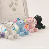 Bell Teddy Bear Keychain Pendant Metal Heart Forever Letter Accessories