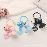 Bell Teddy Bear Keychain Pendant Metal Heart Forever Letter Accessories