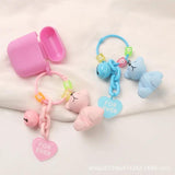 Bell Teddy Bear Keychain Pendant Metal Heart Forever Letter Accessories