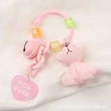 Bell Teddy Bear Keychain Pendant Metal Heart Forever Letter Accessories