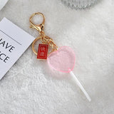 Heart Shape Lollipop Keychain for Car Bag Key Chain
