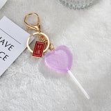 Heart Shape Lollipop Keychain for Car Bag Key Chain