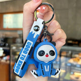 Panda Keychain Yellow Hoodie Anime Keyring Car House Key Bag Pendant Charm