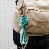 Women's Weave Double Rope Heart Tassel Key Rings Boutique Jewelry