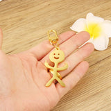 Funny Middle Finger Stickman Keychain Stainless Steel Gift Keyring
