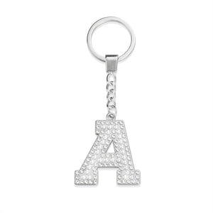 Crystal Initial Letter Keychain A-Z KeyRing for Women