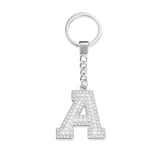 Crystal Initial Letter Keychain A-Z KeyRing for Women