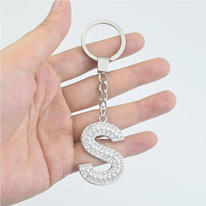 Crystal Initial Letter Keychain A-Z KeyRing for Women
