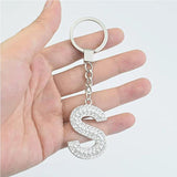 Crystal Initial Letter Keychain A-Z KeyRing for Women