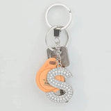 Crystal Initial Letter Keychain A-Z KeyRing for Women