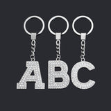 Crystal Initial Letter Keychain A-Z KeyRing for Women