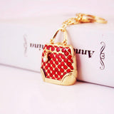 Colorful Epoxy Handbag Key Chain Metal Crystal Pendant