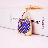 Colorful Epoxy Handbag Key Chain Metal Crystal Pendant