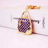 Colorful Epoxy Handbag Key Chain Metal Crystal Pendant