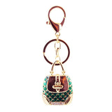 Colorful Epoxy Handbag Key Chain Metal Crystal Pendant