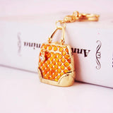 Colorful Epoxy Handbag Key Chain Metal Crystal Pendant