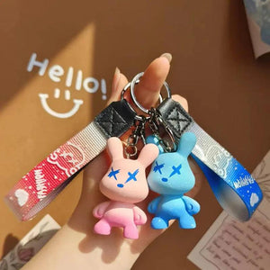 Colorful Gradient Rabbit Bag Pendant Key Chain
