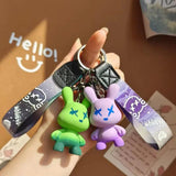 Colorful Gradient Rabbit Bag Pendant Key Chain