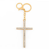 Cross Charms Keychain Crystal Silver Metal Key Chain Pendant kch-a01