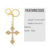 Cross Charms Keychain Crystal Silver Metal Key Chain Pendant kch-a01
